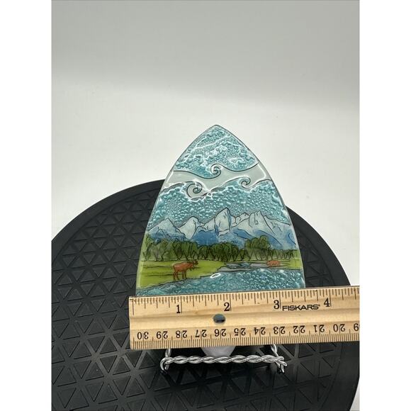 Artisan Made Glass Night Light Mountain River Ecuador - Picture 2 of 6